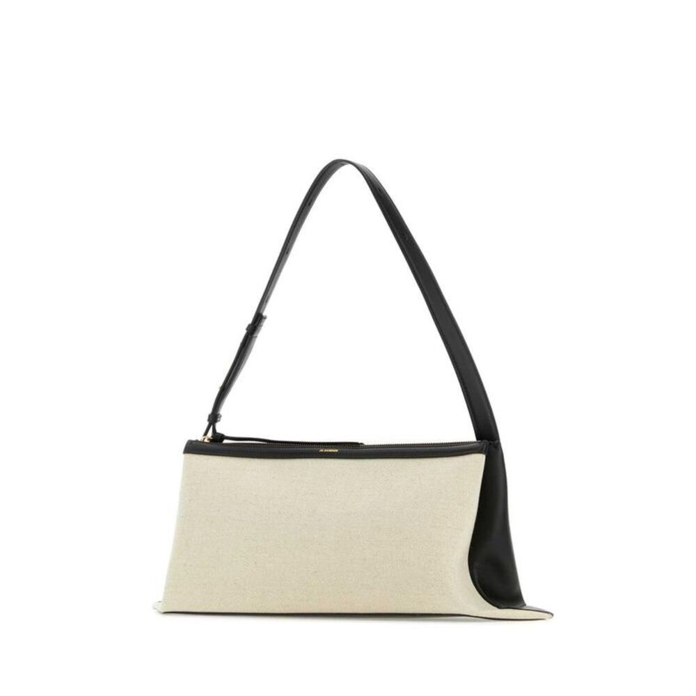JIL SANDER Canvas and Leather Shoulder Bag Women MULTICOLOURED Handbags